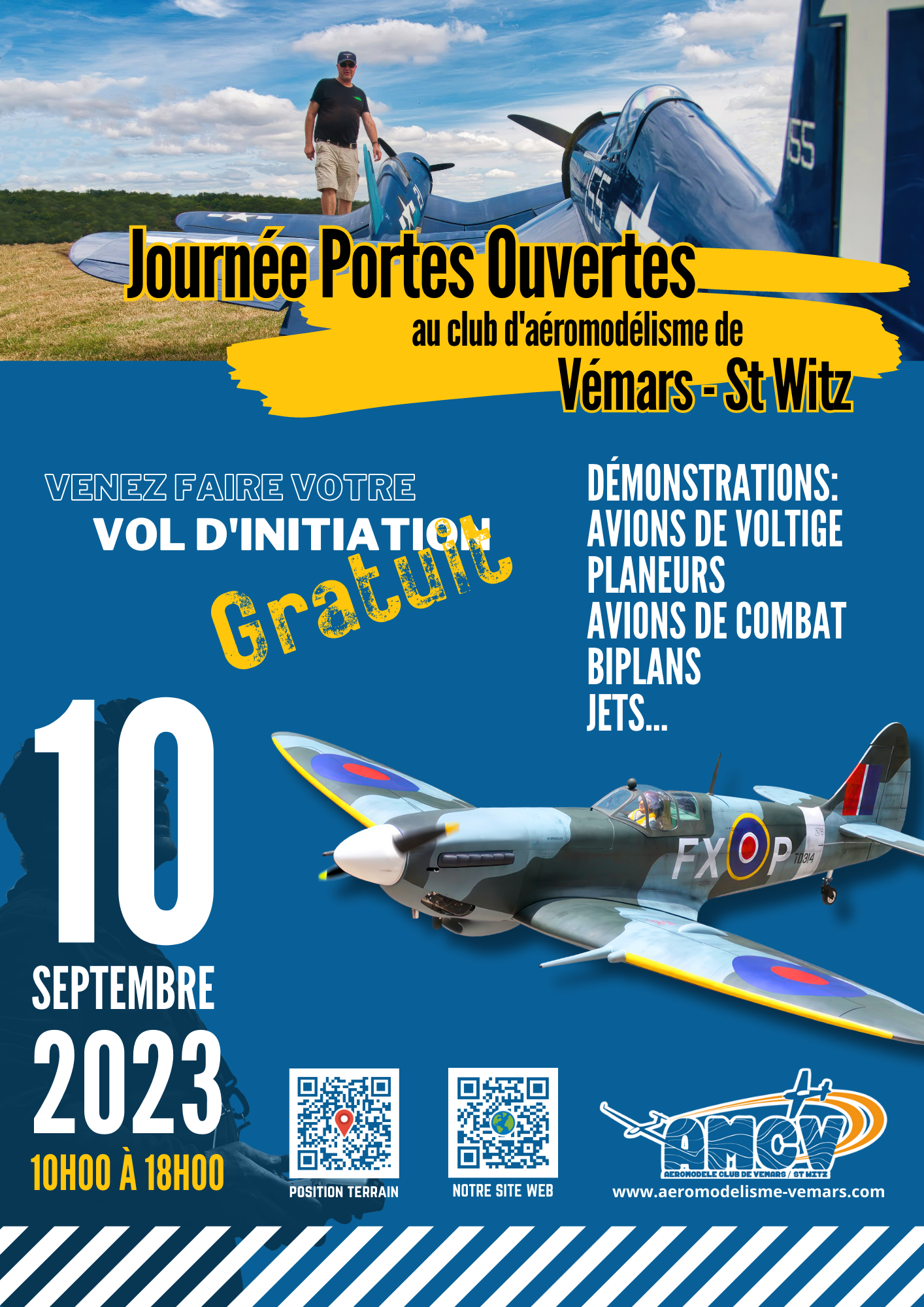 Aéromodélisme AMCV 95 - Journée Portes Ouvertes 2023 le 10 Septembre 2023
